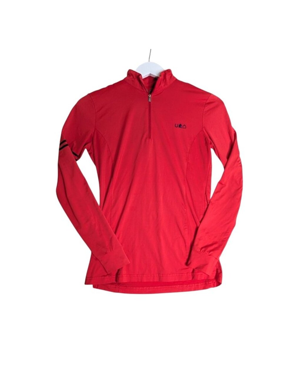 Sport Horse Lifestyle Womens Red Long-Sleeve Equestrian 1/4 Zip  Shirt Size S